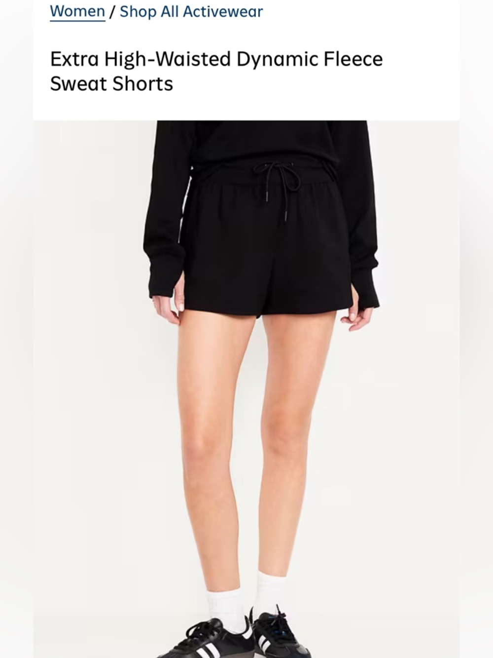 Woman’s black fleece sweat shorts size small from Old Navy